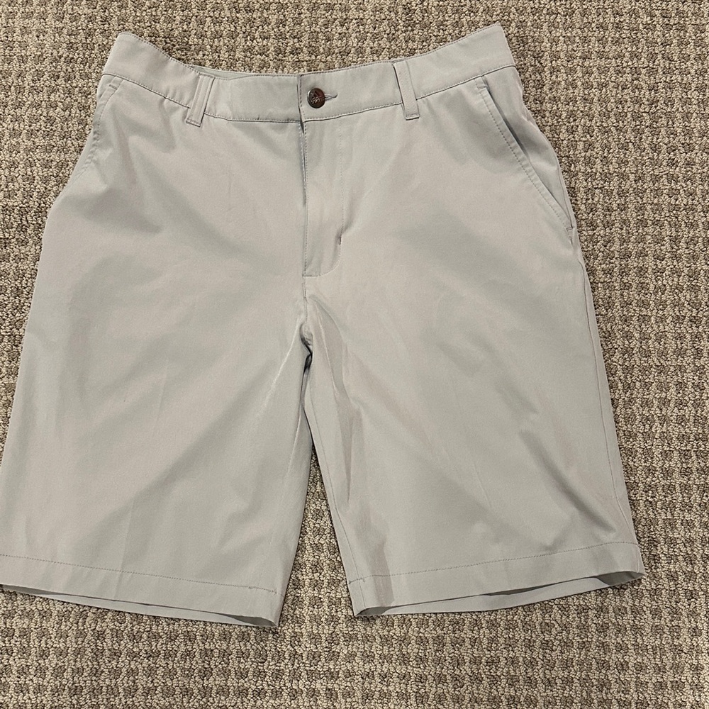 adidas Men's Light Gray Flat Front Shorts